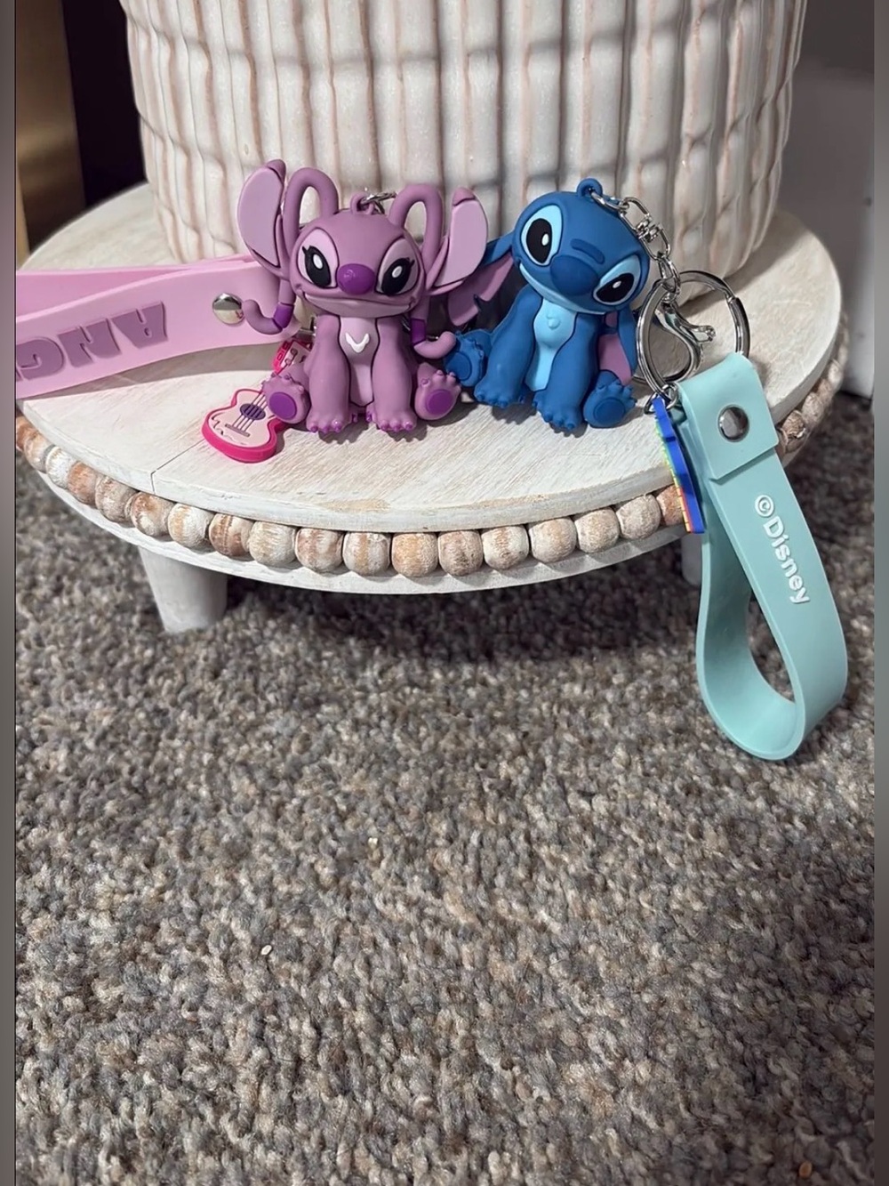 Stitch & Angel Keychain set